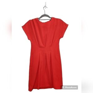 ASOS Red Gathered Waiste Dress Size 4